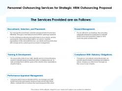 Personnel outsourcing services for strategic hrm outsourcing proposal ppt icon
