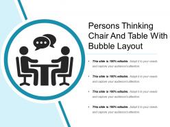 Persons thinking chair and table with bubble layout