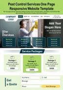 Pest control services one page responsive website template report ppt pdf document