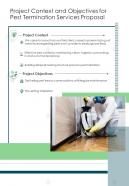 Pest Termination Services Proposal Project Context And Objectives For One Pager Sample Example Document