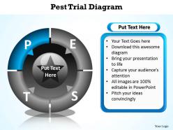 Pest trial with split pie chart and arrows pointing inwards diagram powerpoint diagram templates graphics 712