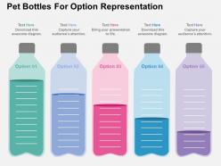 Pet bottles for option representation flat powerpoint design