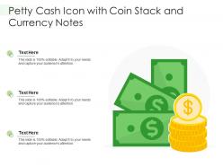 Petty cash icon with coin stack and currency notes