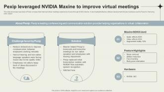 Pexip Leveraged Nvidia Maxine To Improve Virtual Nvidia Maxine Reinventing Real Time AI SS V