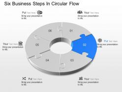 Pf six business steps in circular flow powerpoint template