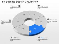 Pf six business steps in circular flow powerpoint template