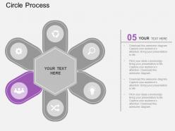 Pf six staged tags circle process diagram flat powerpoint design