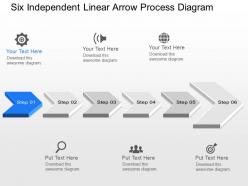 Pg six independent linear arrow process diagram powerpoint template