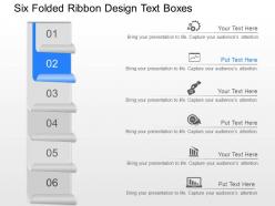 Ph six folded ribbon design text boxes powerpoint template