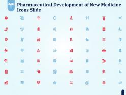 Pharmaceutical Development Of New Medicine Icons Slide Ppt Summary Show