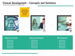 Pharmaceutical marketing clinical development concepts and solutions ppt powerpoint presentation outfit