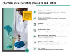 Pharmaceutical marketing pharmaceutical marketing strategies and tactics ppt powerpoint portfolio