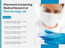 Pharmacist conducting medical research at pharmacology lab