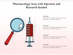 Pharmacology Icon With Injection And Research Symbol