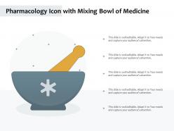 Pharmacology icon with mixing bowl of medicine