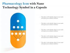 Pharmacology icon with nano technology symbol in a capsule