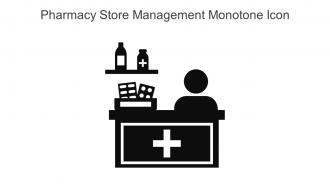 Pharmacy Store Management Monotone Icon In Powerpoint Pptx Png And Editable Eps Format