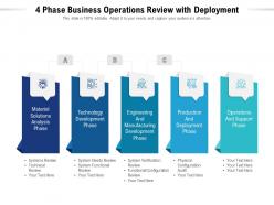 Phase business operations review with deployment