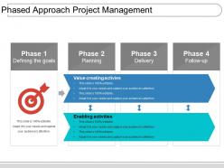 Phased approach project management powerpoint shapes
