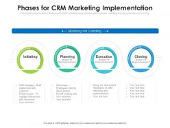 Phases for crm marketing implementation