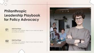 Philanthropic Leadership Playbook For Policy Advocacy
