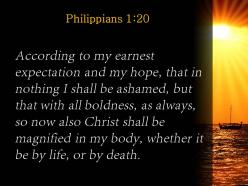 Philippians 1 20 christ will be exalted powerpoint church sermon