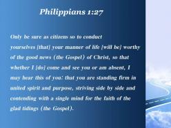 Philippians 1 27 one accord for the faith powerpoint church sermon