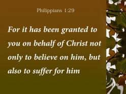 Philippians 1 29 you on behalf of christ powerpoint church sermon