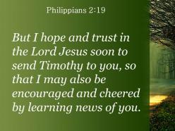 Philippians 2 19 i receive news about you powerpoint church sermon