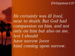 Philippians 2 27 spare me sorrow upon powerpoint church sermon