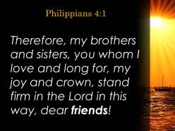 Philippians 4 1 the lord in this way dear powerpoint church sermon