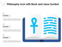 Philosophy icon with book and jesus symbol
