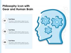 Philosophy icon with gear and human brain