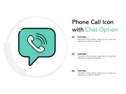 Phone call icon with chat option