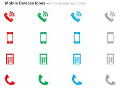 Phone mobile telecommunication devices ppt icons graphics