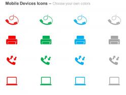 Phones printer internet communication ppt icons graphics