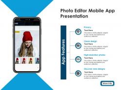 Photo editor mobile app presentation