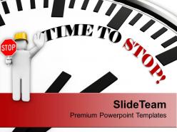 Photo of clock with time to stop powerpoint templates ppt backgrounds for slides 0213