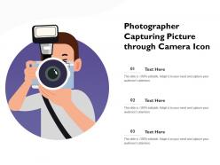 Photographer capturing picture through camera icon