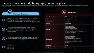Photography Business Plan Powerpoint Presentation Slides Visual