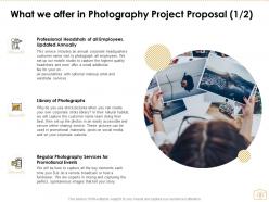 Photography Project Proposal Powerpoint Presentation Slides