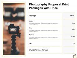 Photography proposal print packages with price ppt powerpoint presentation skills