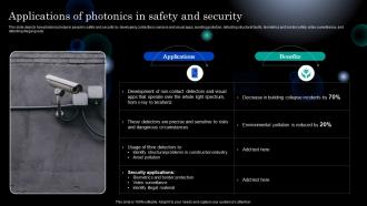 Photonics Applications Of Photonics In Safety And Security