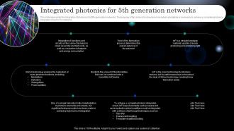 Photonics Integrated Photonics For 5th Generation Networks Ppt Clipart