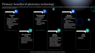 Photonics Primary Benefits Of Photonics Technology Ppt Download