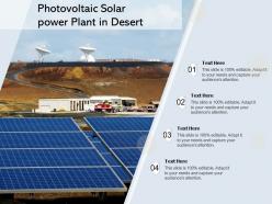 Photovoltaic solar power plant in desert