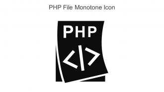 PHP File Monotone Icon In Powerpoint Pptx Png And Editable Eps Format