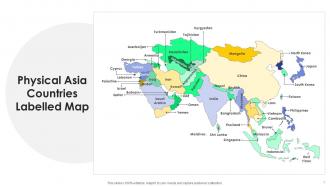 Physical Asia Countries Labelled Map