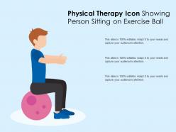 Physical therapy icon showing person sitting on exercise ball