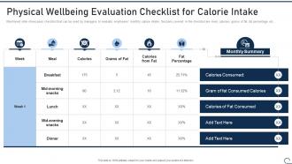 Physical Wellbeing Evaluation Fitness Playbook To Ensure Employee Wellbeing